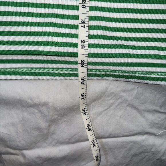RLX by Ralph Lauren Golf Polo Men's Size Medium Green and White Stripe - Picture 4 of 7